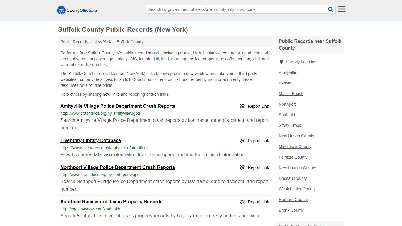 Public Records - Suffolk County, NY (Business, Criminal, GIS, Property ...