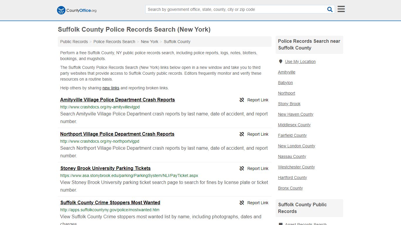 Police Records Search - Suffolk County, NY (Accidents & Arrest Records)